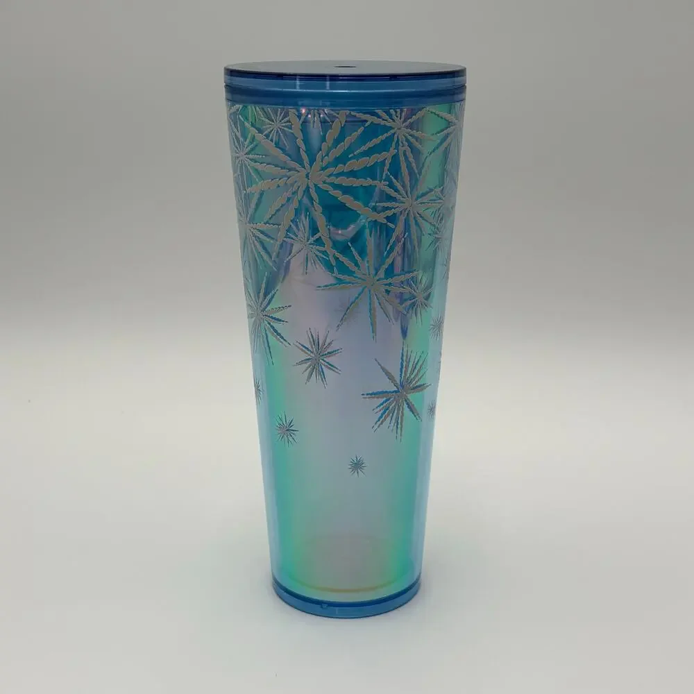 Starbucks Holiday 2023 Textured Snowflakes Blue Venti Cold Cup Tumbler 24oz